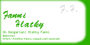 fanni hlatky business card